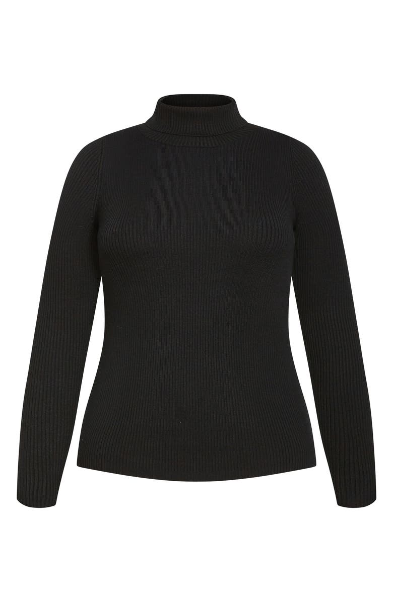 City Chic Mia Rib Turtleneck Sweater, Alternate, color,