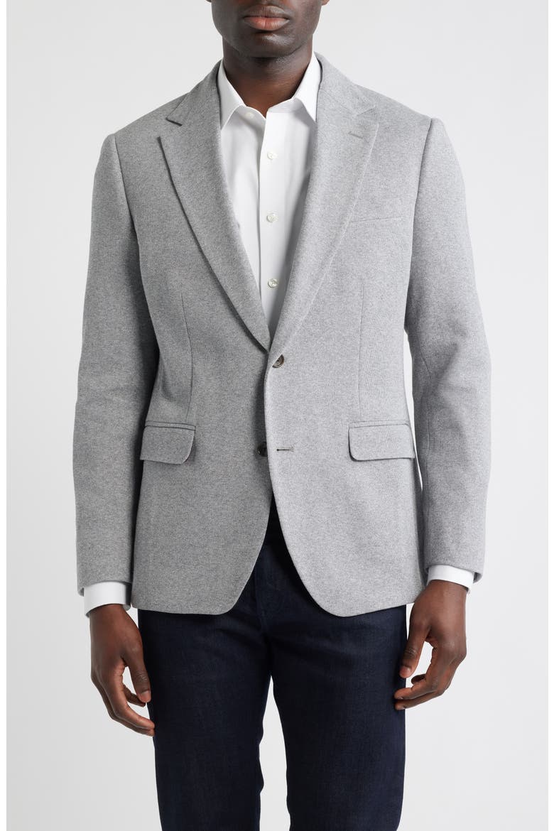 Jetsetter Trim Fit Sport Coat, Main, color, LIGHT GREY WITH FLAPS