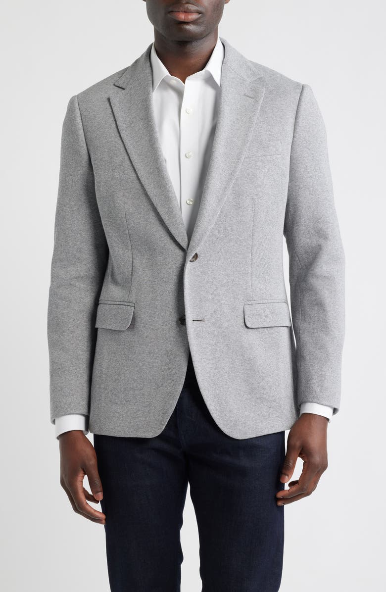 Bonobos Jetsetter Trim Fit Stretch Wool Sport Coat, Main, color, Light Grey With Flaps