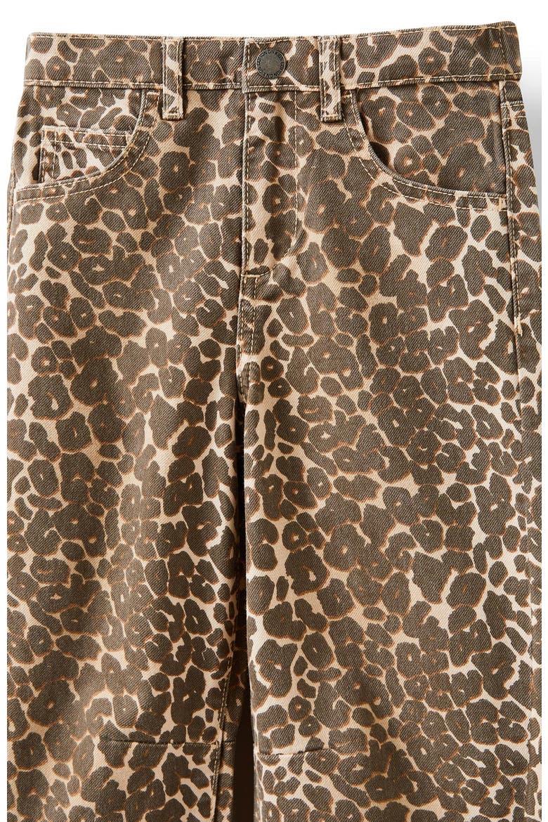 Kid's Unisex Barrel Leg Denim Jean, Alternate, color, Summer Leopard