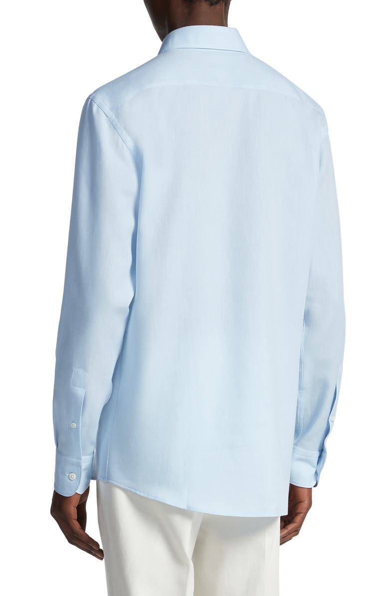 ZEGNA Cashco Cotton & Cashmere Button-Up Shirt, Alternate, color, 