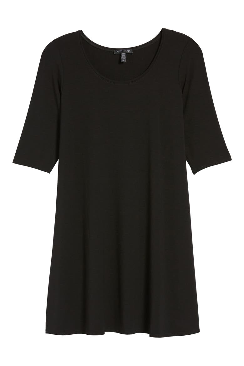 Scoop Neck Jersey Tunic, Main, color, BLACK
