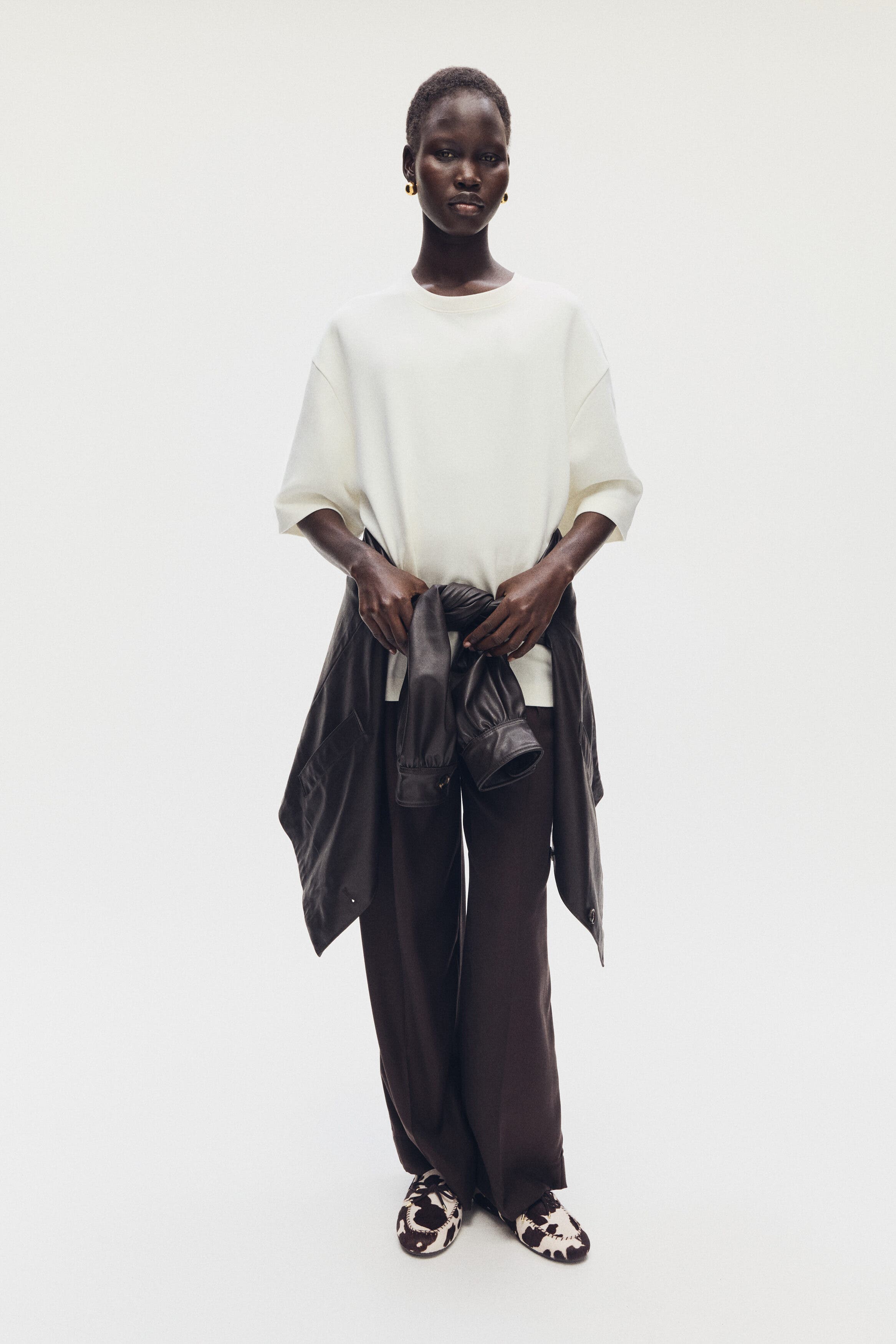 H&M Deck Shoes, Alternate, color, White/Cowhide Print