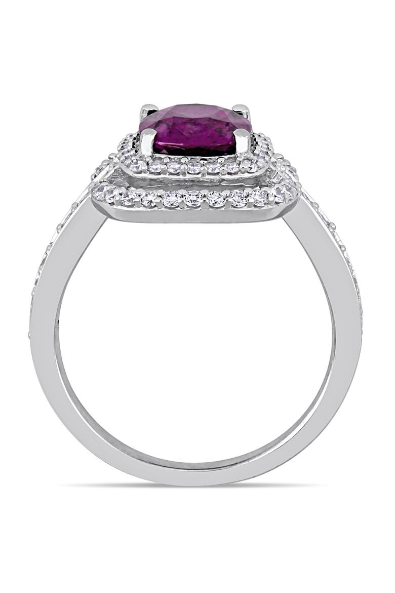 Rhodolite & Diamond Halo Cocktail Ring 14k, Alternate, color, Rhodolite