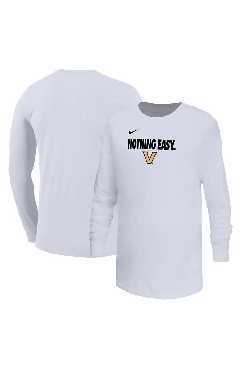 Nike Youth Nike White Vanderbilt Commodores 2025 On-Court Bench Long Sleeve T-Shirt, Main, color, 