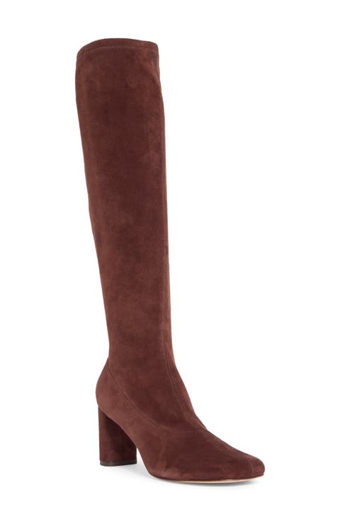Belinda Stretch Leather Knee High Boot