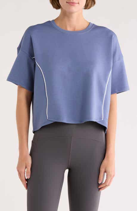 YOGALICIOUS Scuba City Tulip Hem Crop T-Shirt