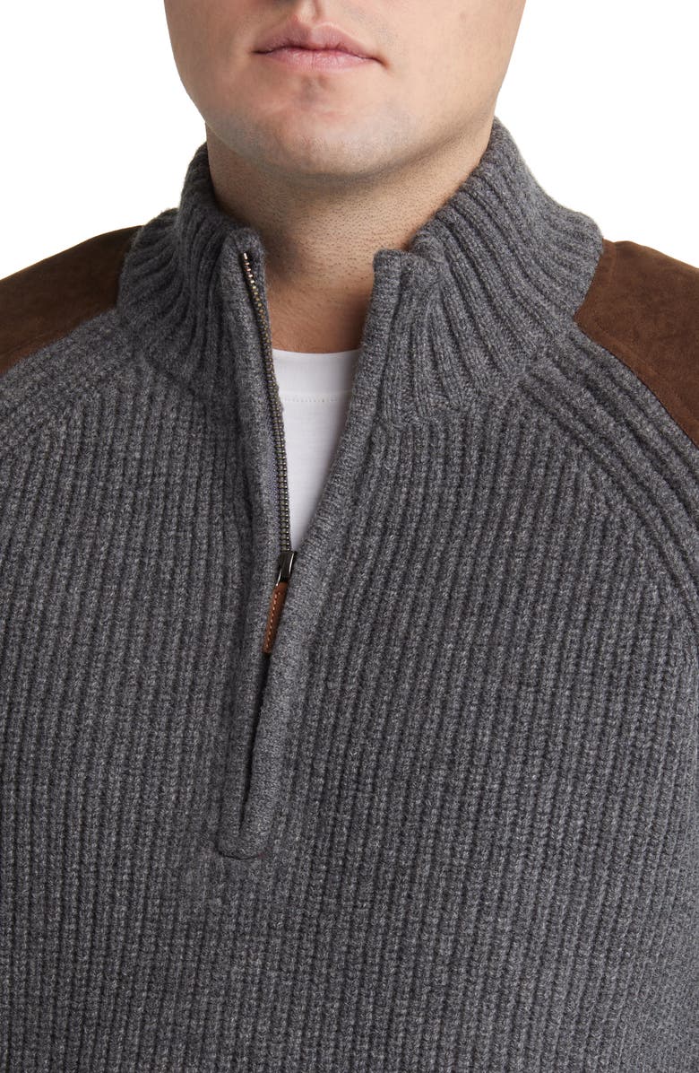 Brooks Brothers Military Wool Half Zip Sweater, Alternate, color, 