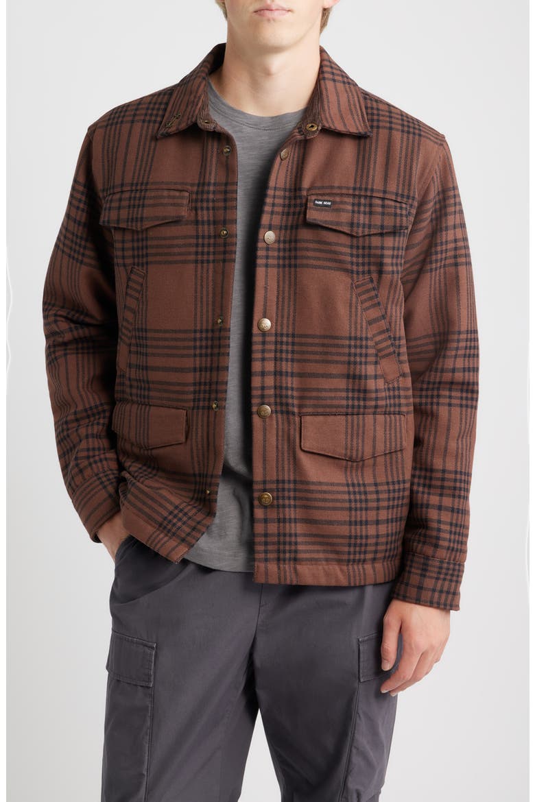Zilker Cotton Blend Button-Up Shirt, Main, color, BROWN