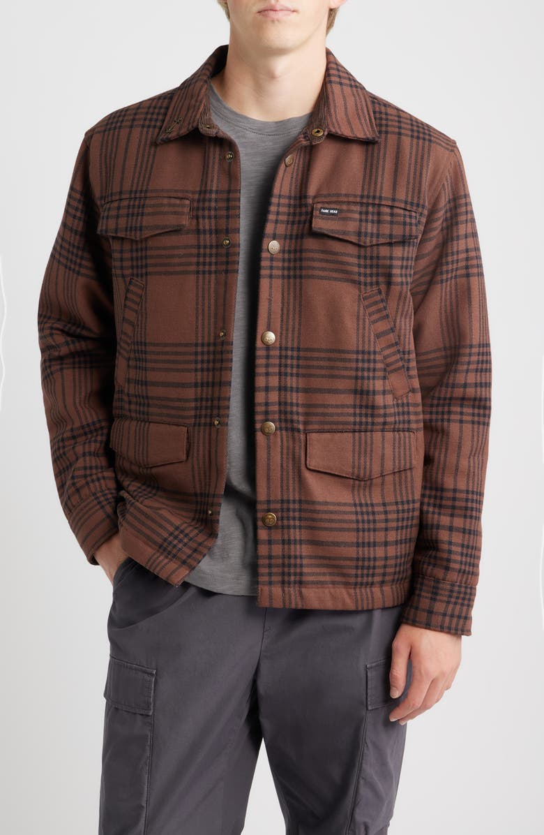 DARK SEAS Zilker Cotton Blend Button-Up Shirt, Main, color, Brown