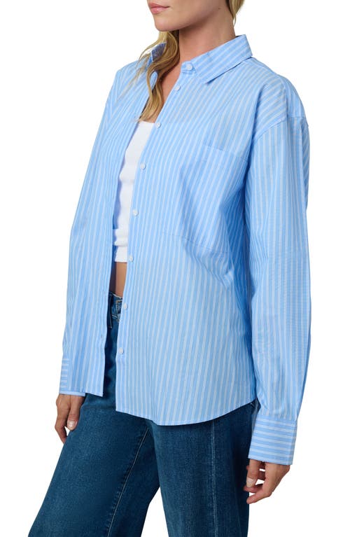 Joe's The Boyfriend Stripe Oversize Button-up Shirt In Sky Blue/white Stripe