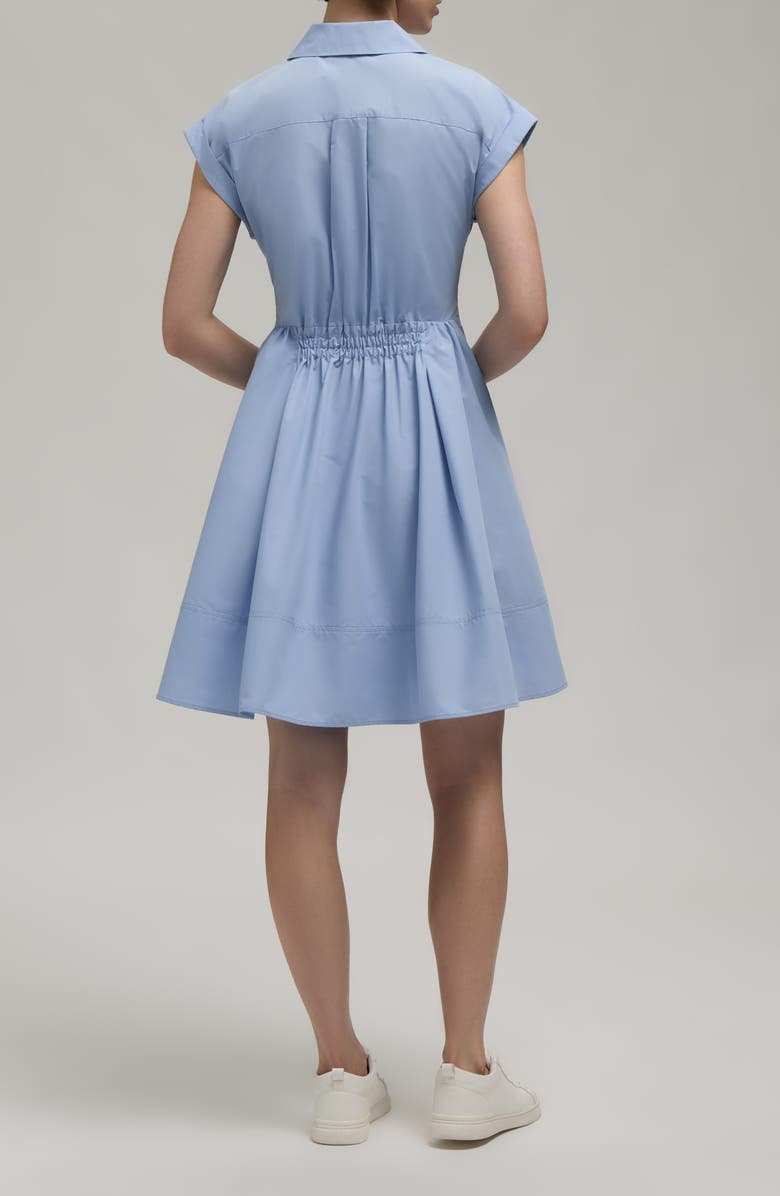 Hunter Embroidered Placket Cap Sleeve Fit & Flare Shirtdress, Alternate, color, Powder Blue