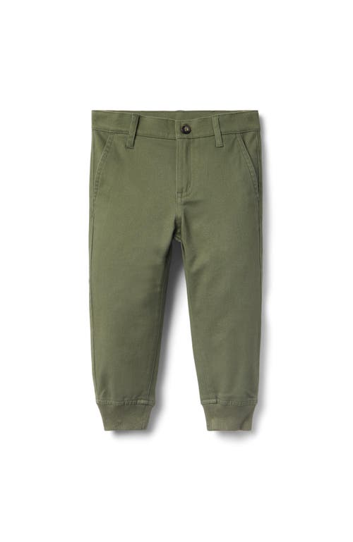 Janie And Jack The Button Twill Jogger In Green