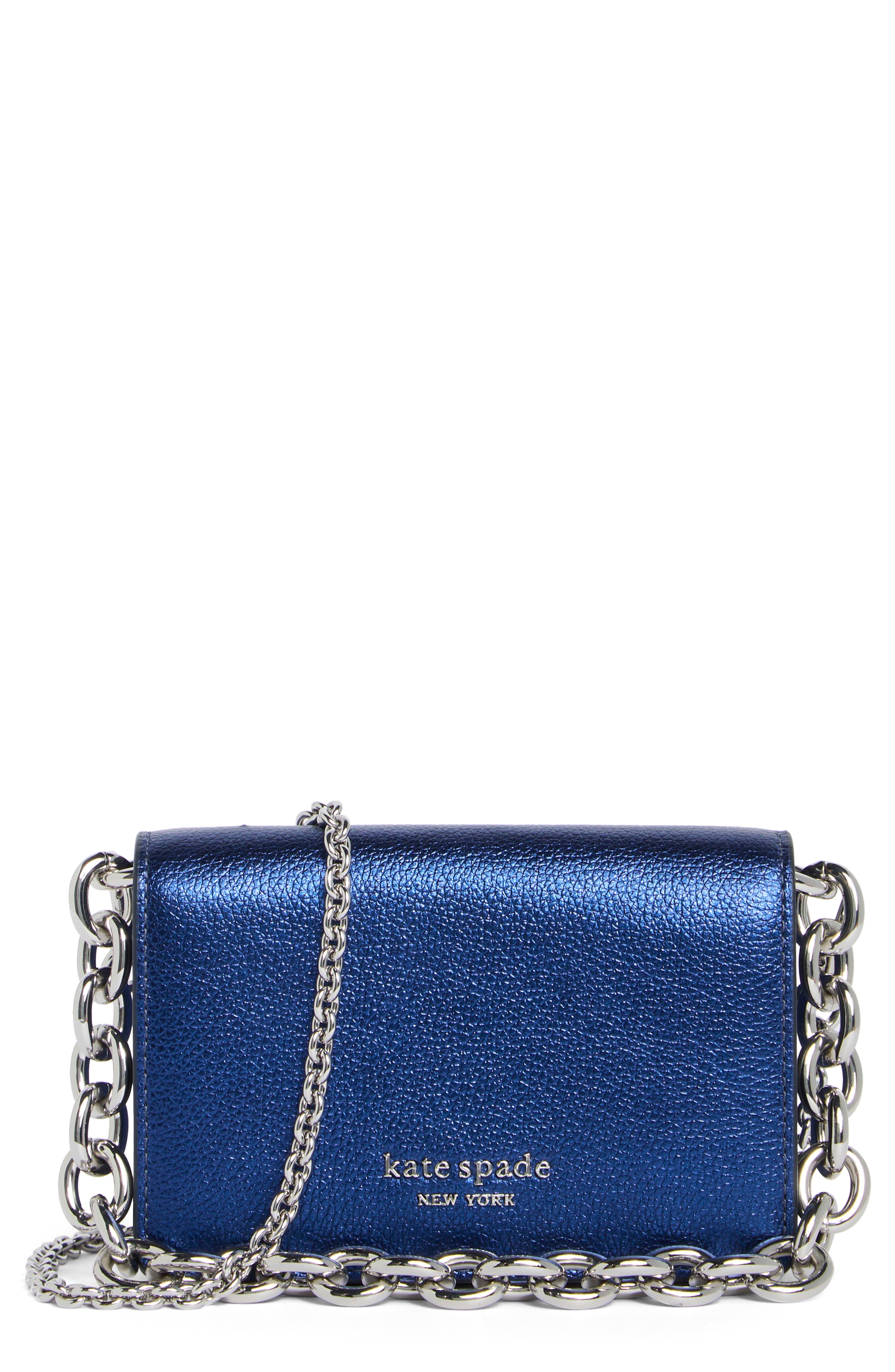 Kate Spade New York natasha metallic pebbled leather crossbody bag