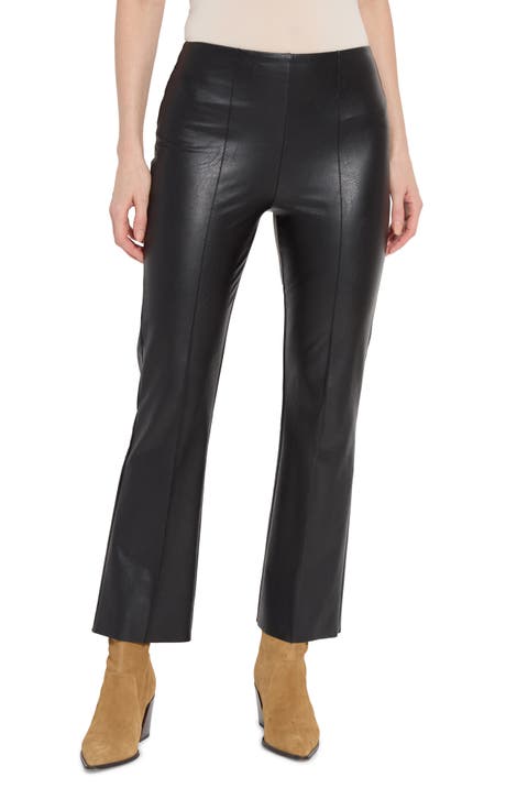 'Lyssentials Elysse Faux Leather Ankle Bootcut Pants