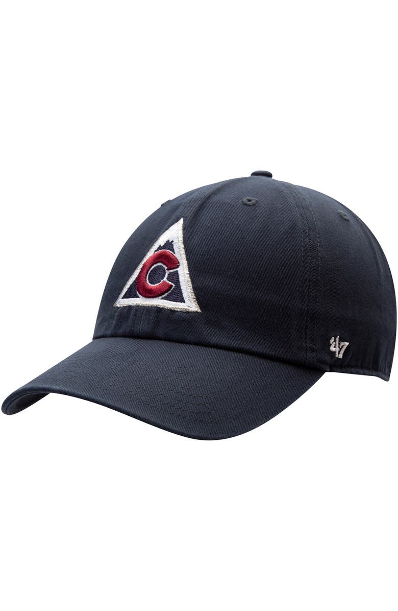 '47 Men's '47 Navy Colorado Avalanche Clean Up Alternate Logo Adjustable Hat, Main, color, 