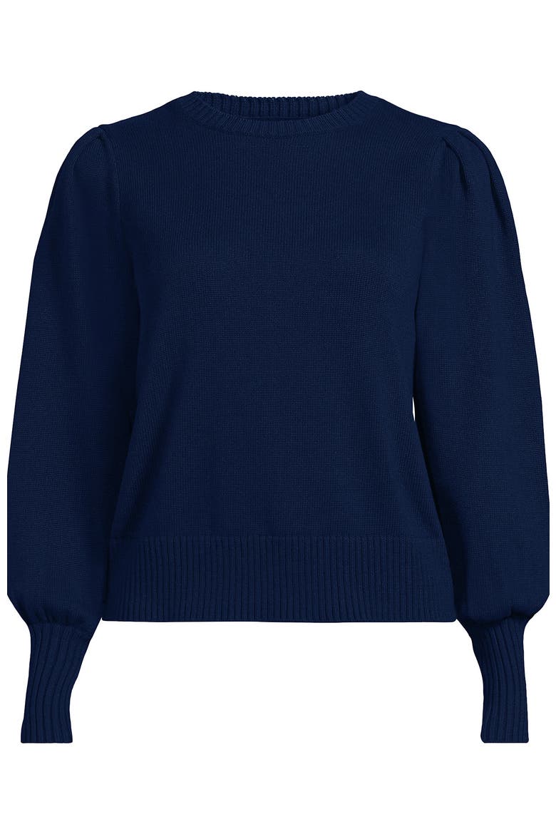 Drifter Puff Sleeve Crew Neck Sweater, Alternate, color, Deep Sea Navy