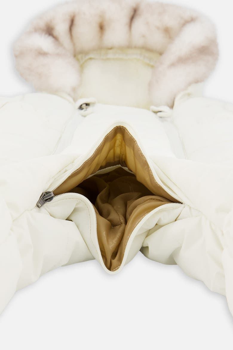 Bear Paw One Piece Fleece Neckwarmer Snowsuit, Alternate, color, Off-White