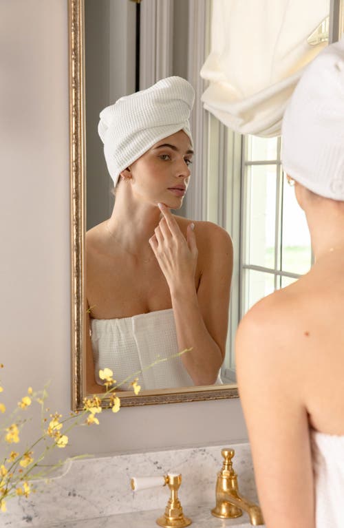 Cozy Earth Waffle Terry Hair Towel In White