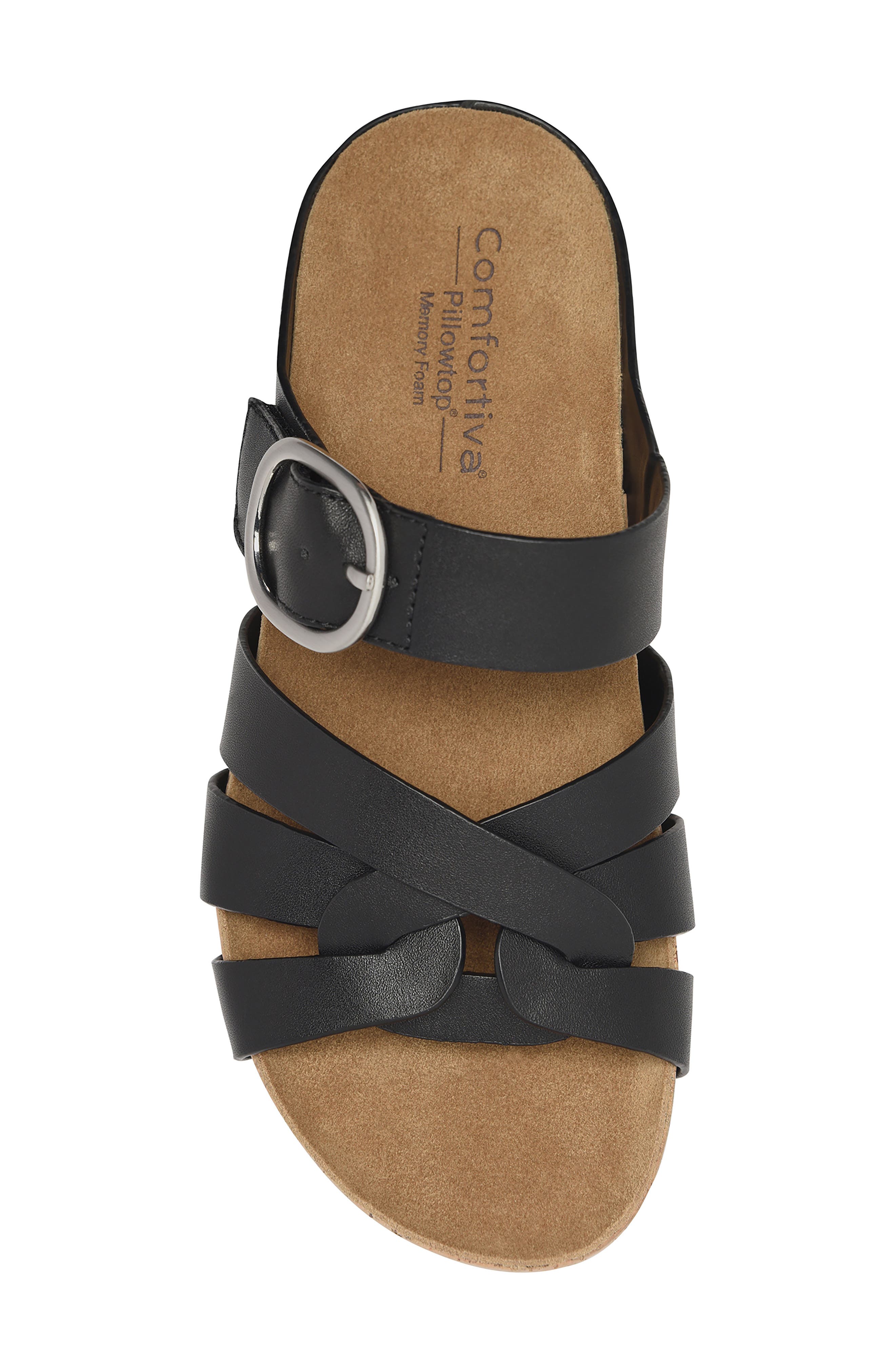Comfortiva Gianna Platform Wedge Slide Sandal, Alternate, color, Black