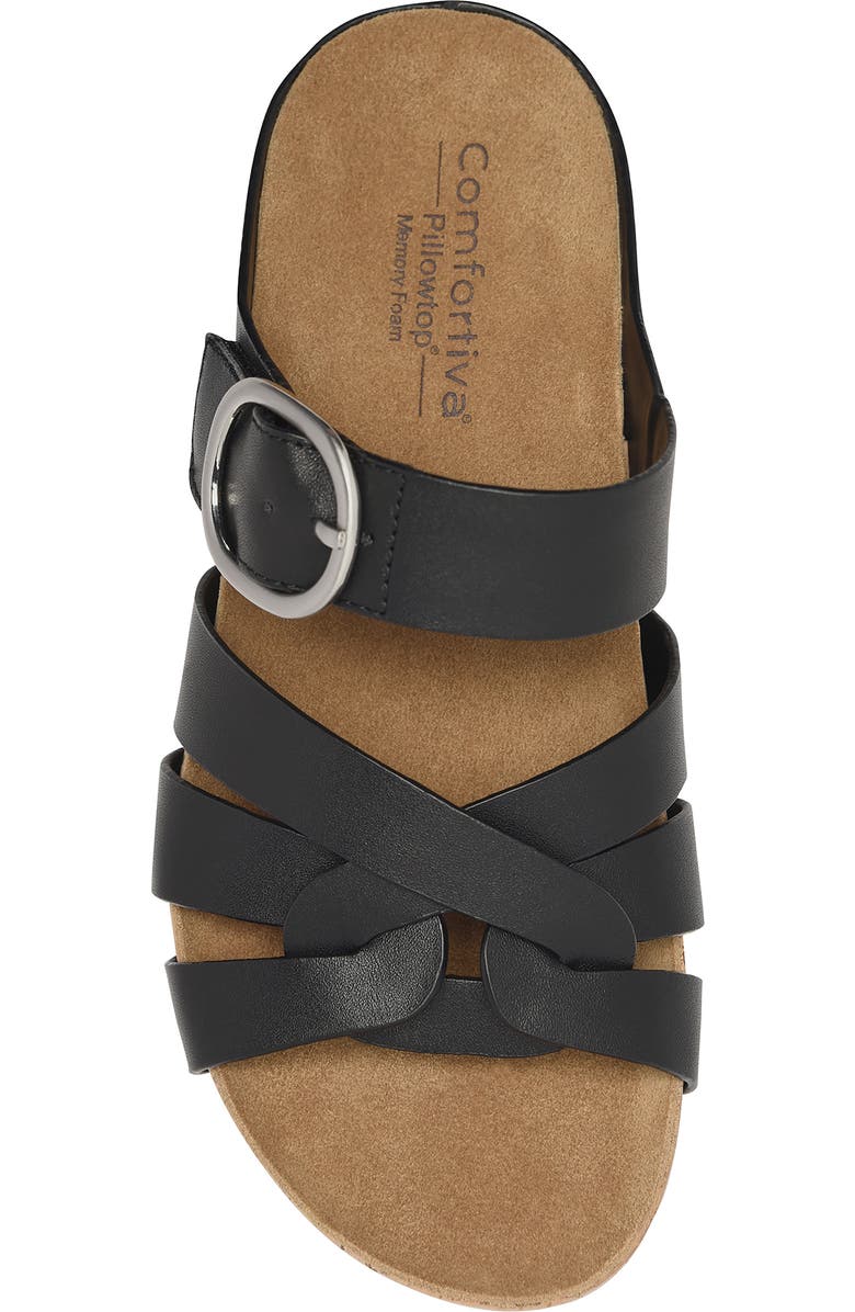 Comfortiva Gianna Platform Wedge Slide Sandal, Alternate, color, Black