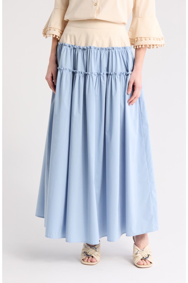 Angel Maxi Skirt, Main, color, TAPIOCA/ CASHMERE BLUE