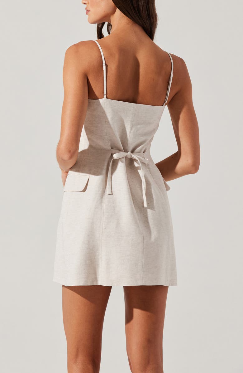 ASTR the Label Azria Asymmetric Button Linen Blend Minidress, Alternate, color,