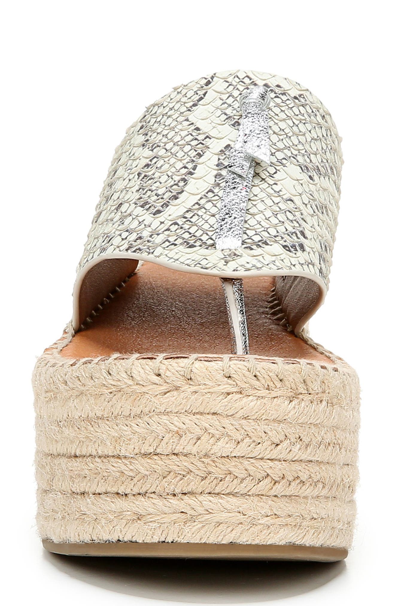 Malia Espradrille Wedge Slide Sandal, Alternate, color, NATURAL SNAKE PRINT LEATHER