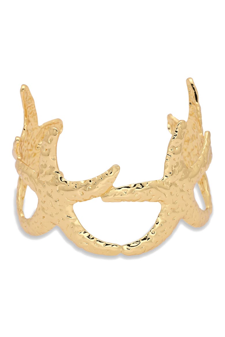 Clara Starfish Cuff, Main, color, GOLD