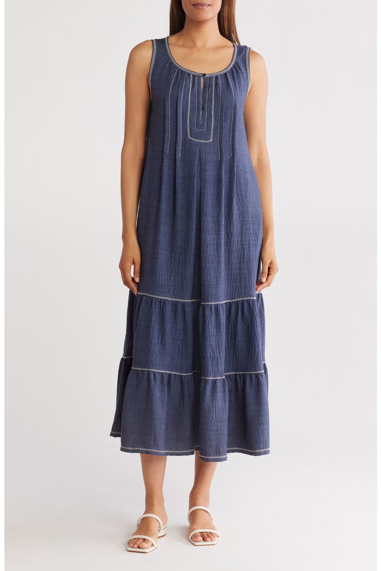Sleeveless Split Maxi Dress, Main, color, H. INDIGO