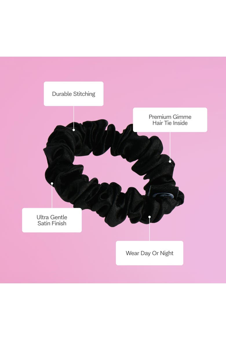 Slim Satin Hair Scrunchies, Alternate, color, Brown