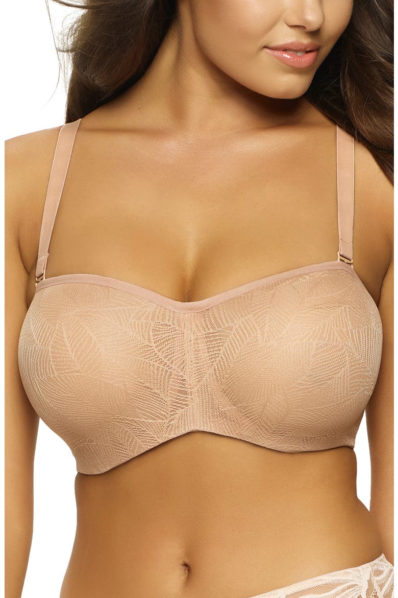 Delightful Seamless Lace Bandeau Bra, Alternate, color, WARM NUDE