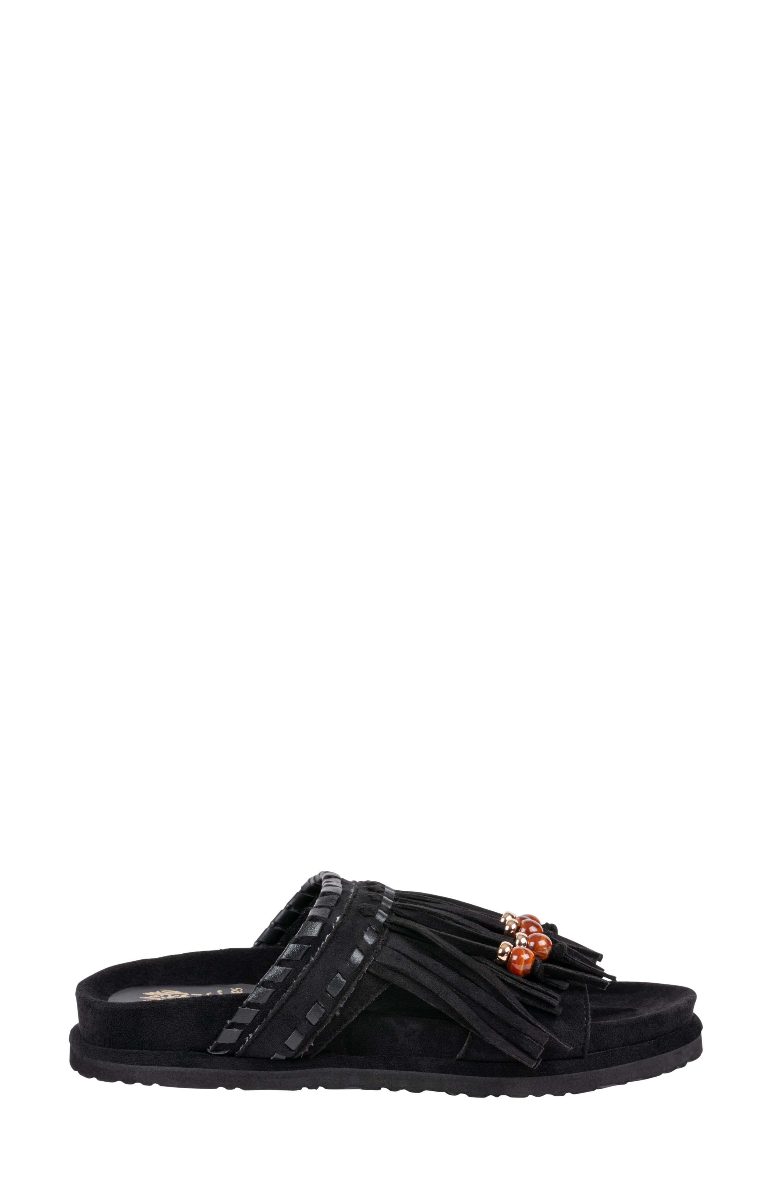 Catori Tassel Slide Sandal, Alternate, color, BLACK