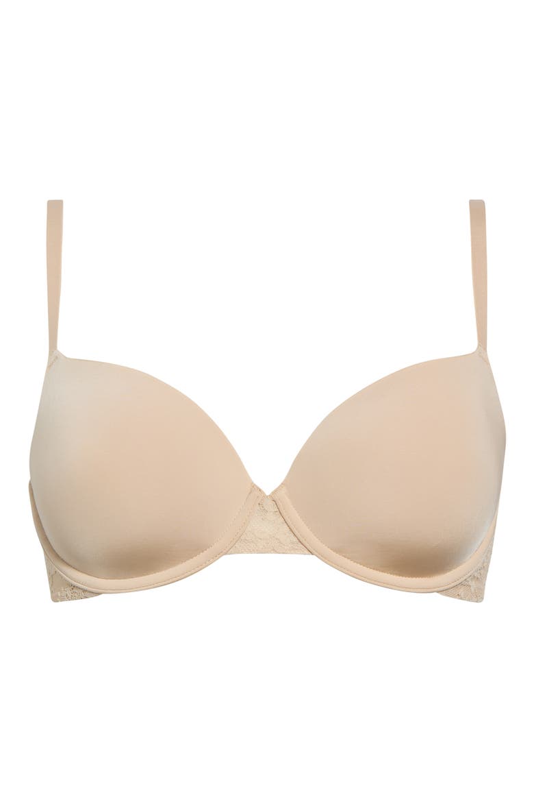 Everyday Lace Underwire Demi Bra, Alternate, color, LIGHT TRUFFLE