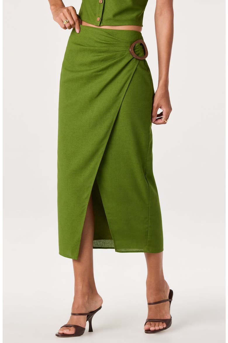 Onyx Midi Skirt, Alternate, color, GREEN