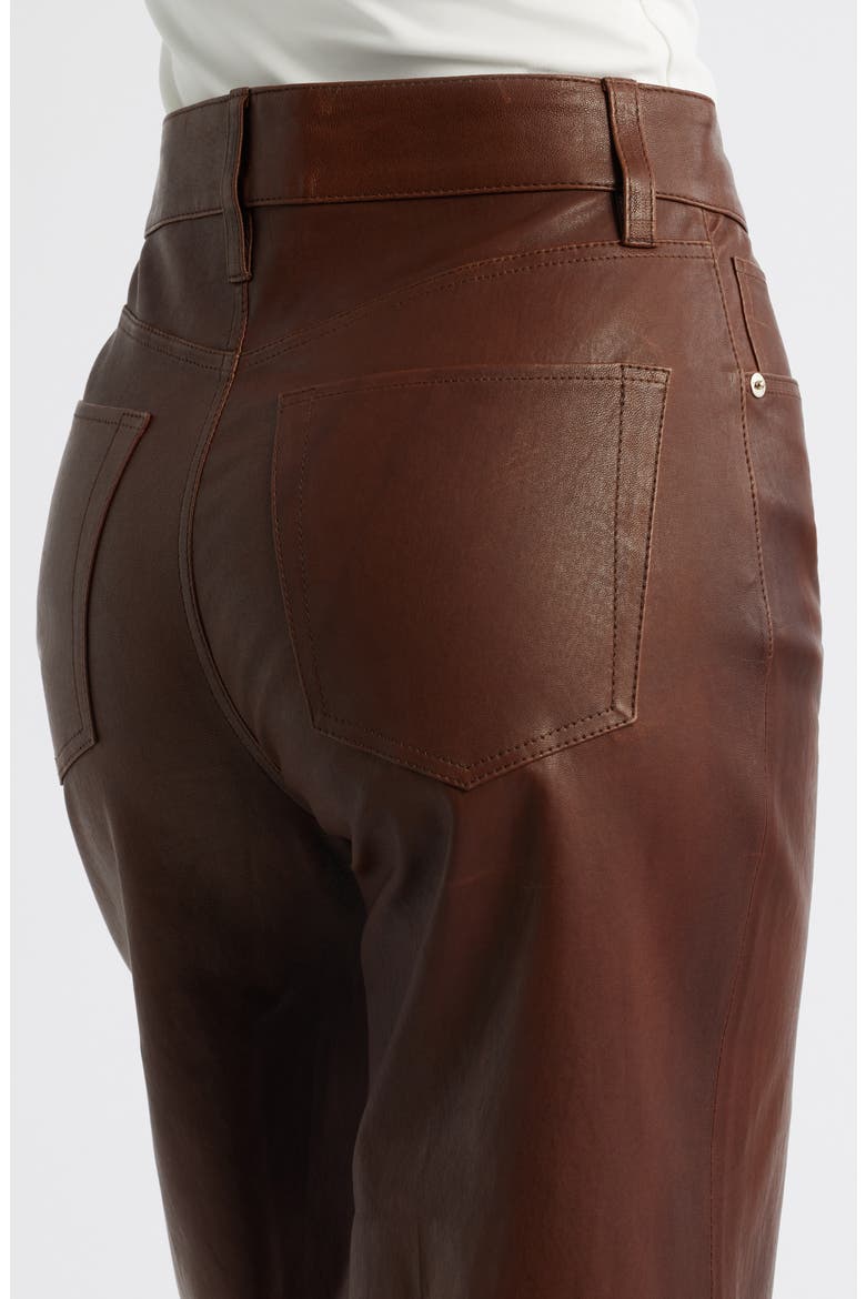 Le Slim Palazzo Leather Pants, Alternate, color, CEDAR