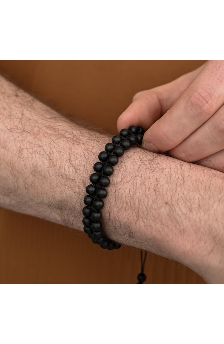 Starfish Project Helix Matte Black Agate Rope Beaded Bracelet, Alternate, color, Black