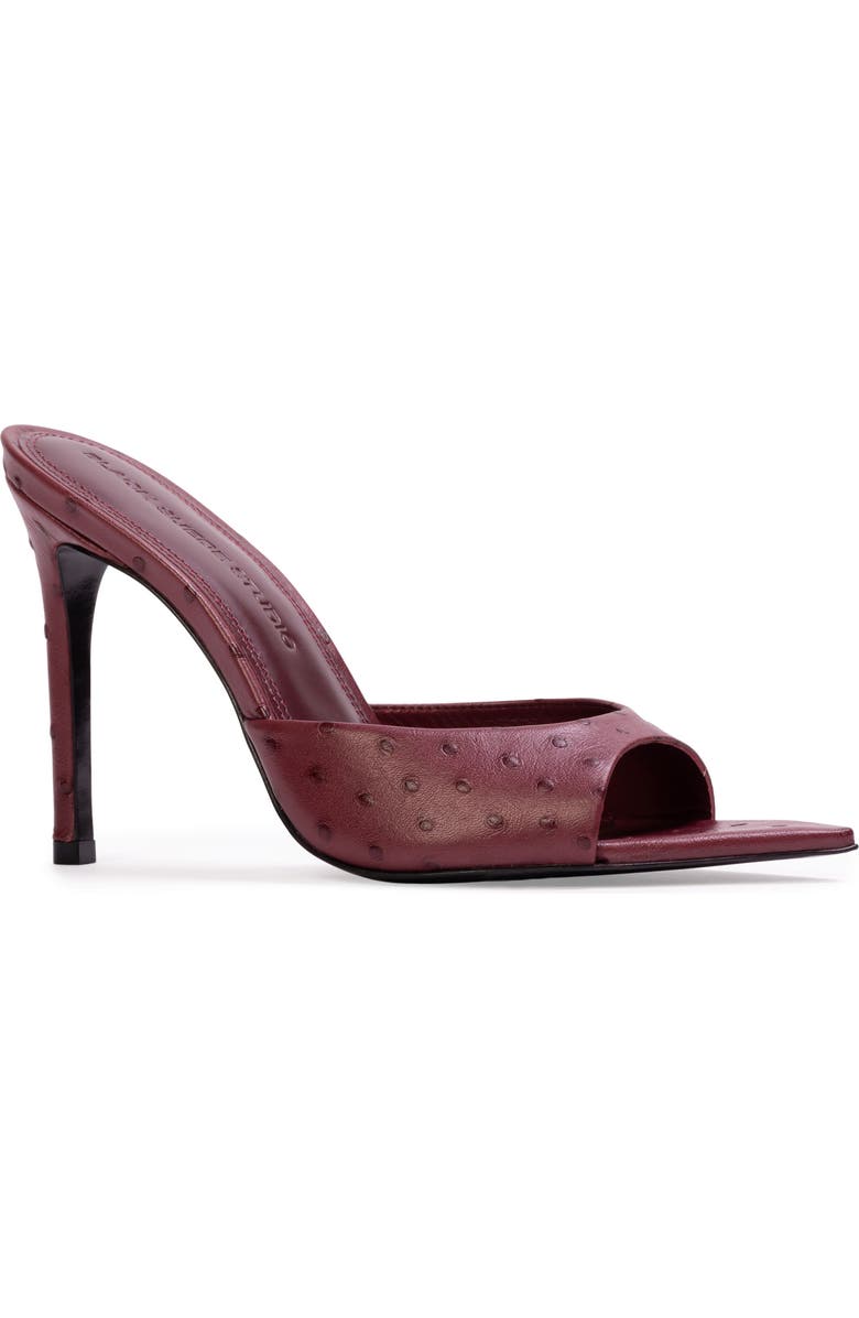 BLACK SUEDE STUDIO Brea Ostrich Mule, Alternate, color, Ruby Ostrich Leather