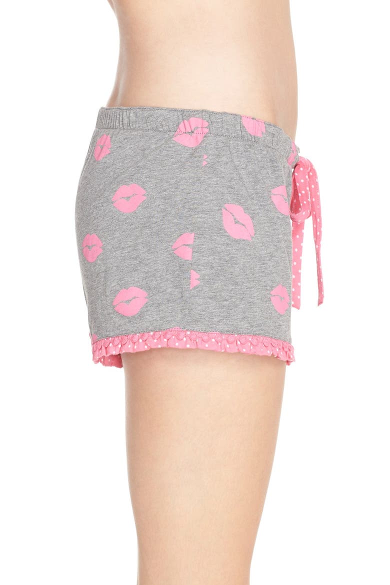 Print Lounge Shorts, Alternate, color, HEATHER GREY LIPS