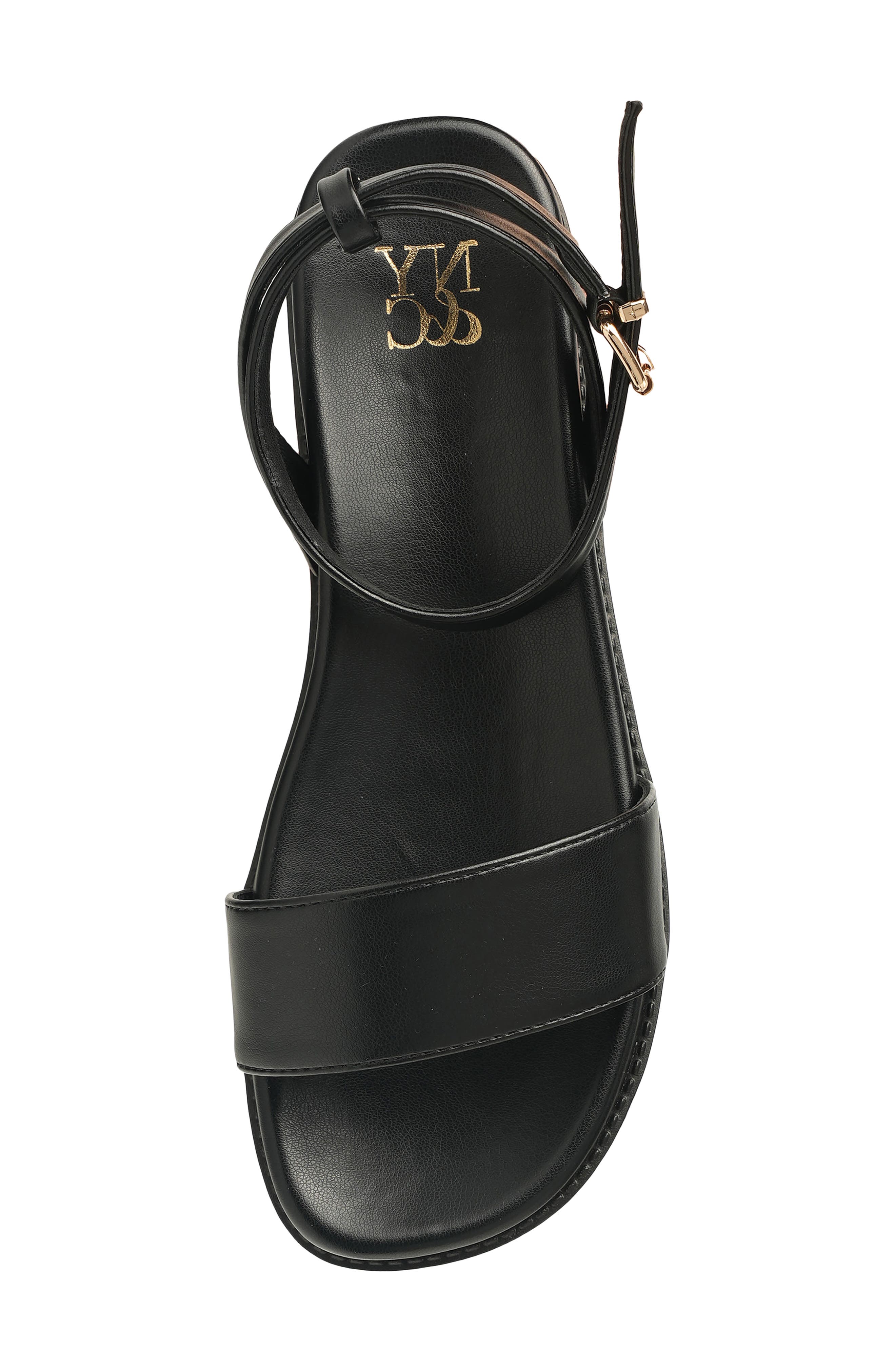 NEW YORK AND COMPANY Charli Ankle Strap Platform Sandal, Alternate, color, Black