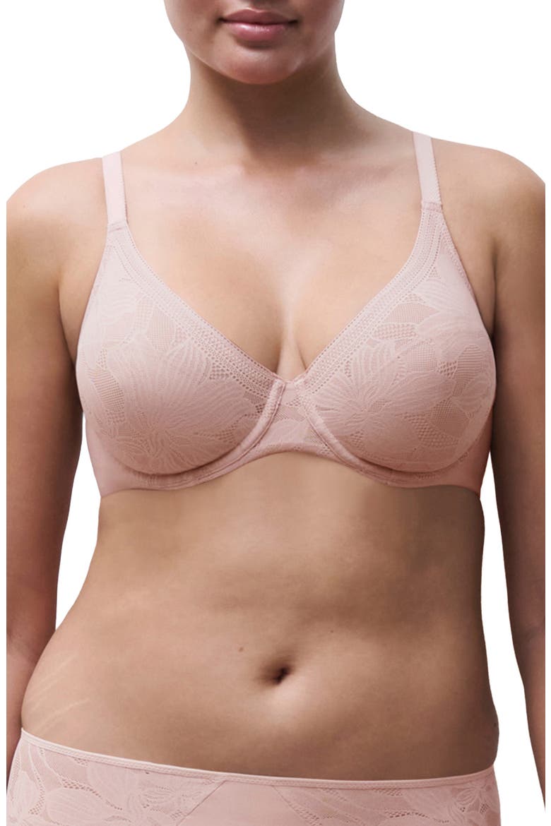 Osmose Plunge Unlined Underwire Bra, Main, color, VINTAGE ROSE