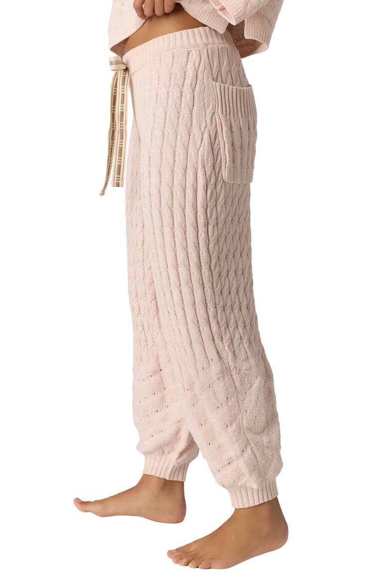 Intimately FP Fireside Crush Cable Knit High Waist Joggers, Alternate, color, CREAM