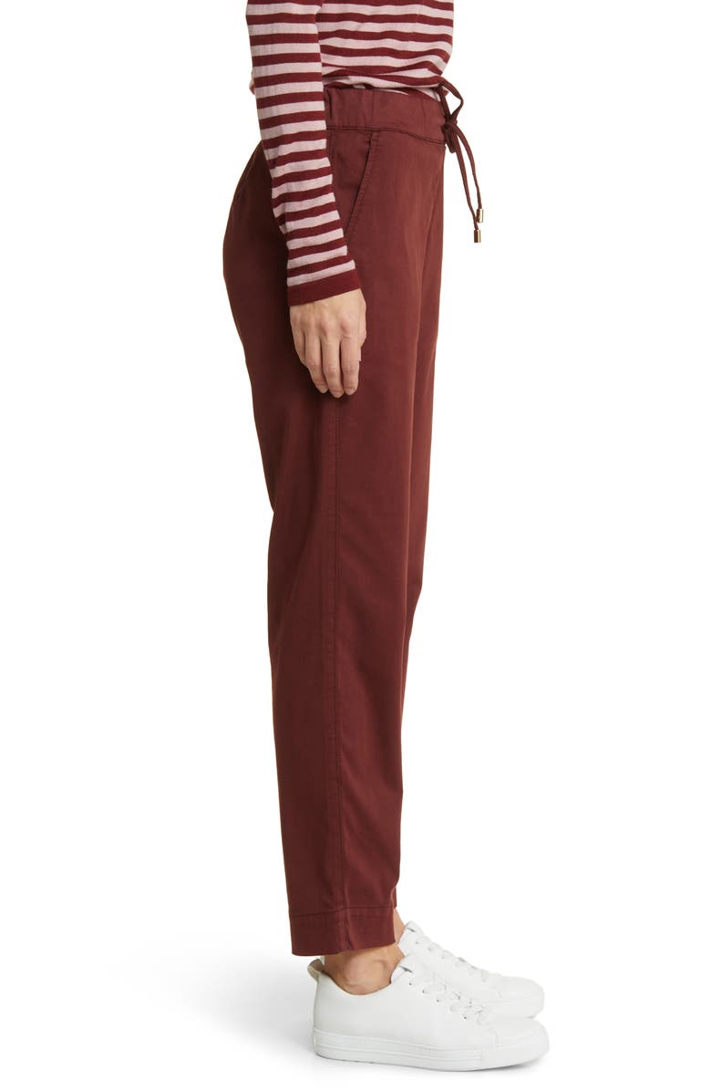 Max Mara Leisure Terreno Drawstring Stretch Cotton Ankle Pants, Alternate, color, Brick Red