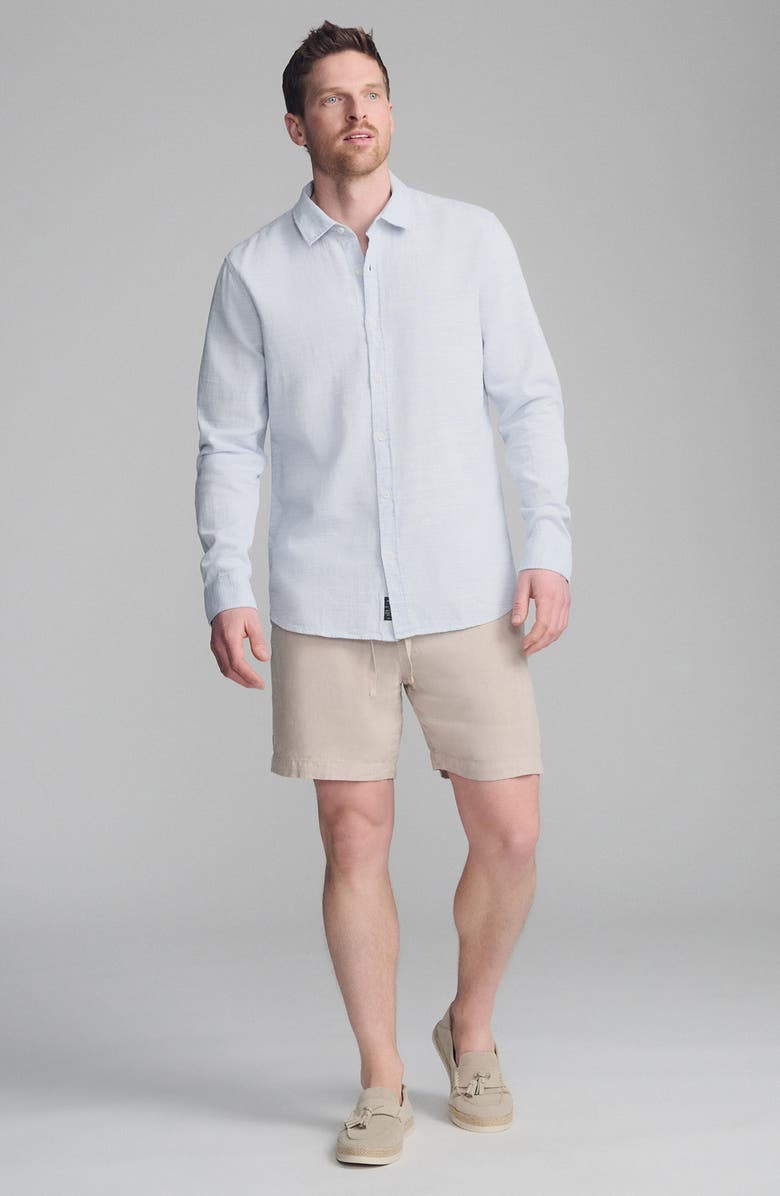 Mavi Jeans Slim Fit Textured Cotton Button-Up Shirt, Alternate, color, Blue Yonder