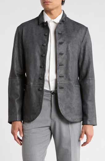 Ward Suede Multi Button Leather Jacket