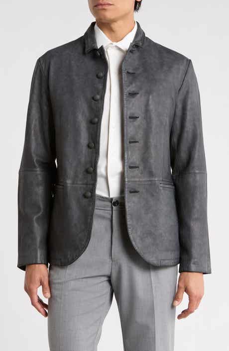 Ward Suede Multi Button Leather Jacket