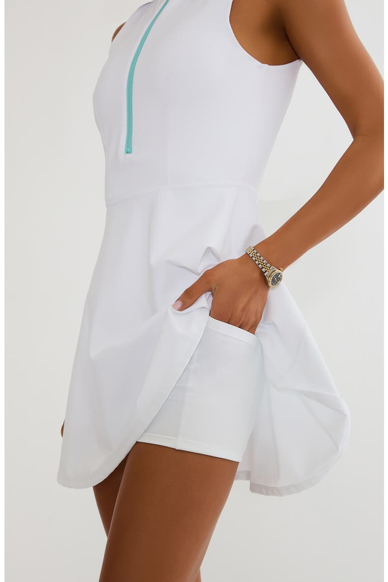 Fawn Half Zip Active Dress, Alternate, color, MISTY MORNING WHITE
