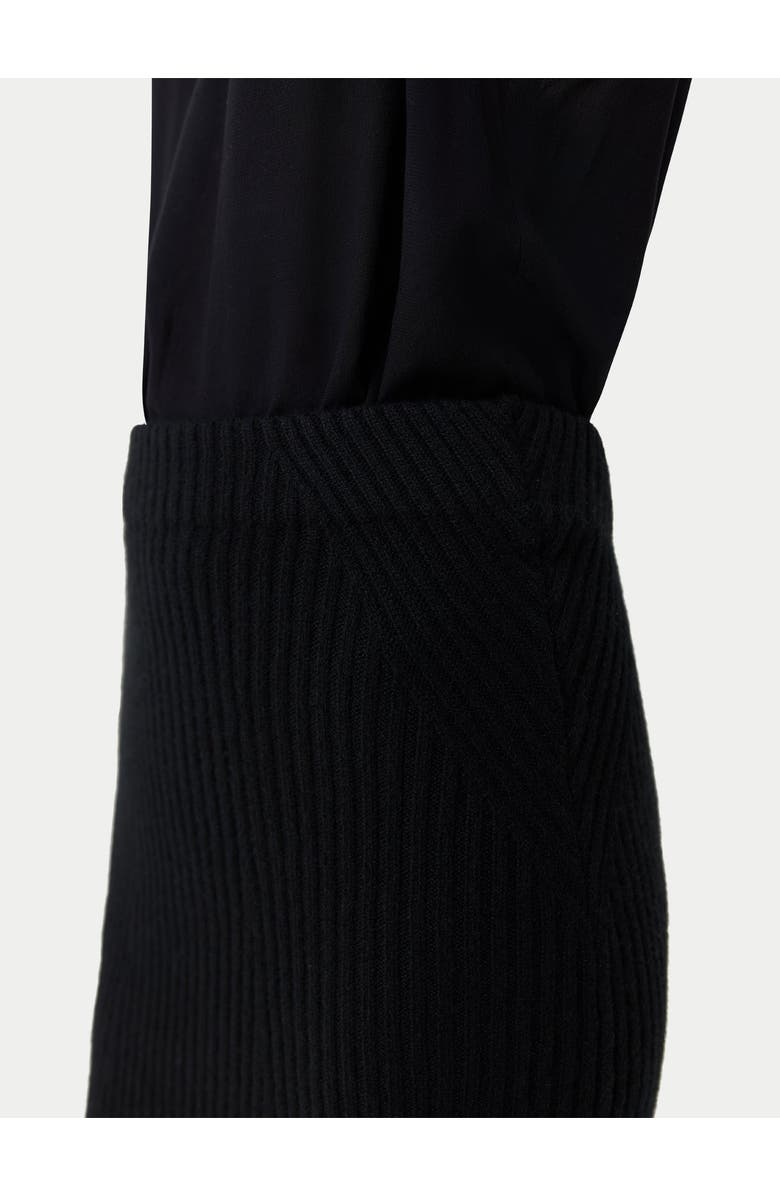 GOBI Mongolian Cashmere Women's Cashmere Midi Flared Skirt Black, Alternate, color, Black