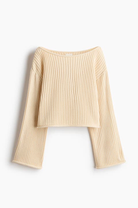 Rib-knit Boat-neck Jumper
