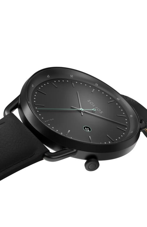 Solios Watches The Solar Curve | Black Dial In Black Vegan Leather